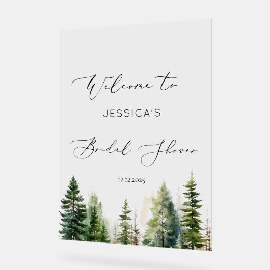 Minimalistische dennenboom bos vrijgezellenfeest W Acryl Bord (Hoek)