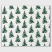 Minimalistische dennenboom groene kerstvakantie cadeaupapier (Vlak)