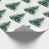 Minimalistische dennenboom groene kerstvakantie cadeaupapier (Hoek)