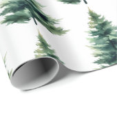 Minimalistische dennenboom groene kerstvakantie cadeaupapier (Rol Hoek)