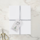 Minimalistische dennenboom Kerstcadeau-tag Cadeaulabel (Met Touw)