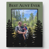 Minimalistische dennenboom silhouet personaliseren fotoplaat (Voorkant)