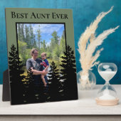 Minimalistische dennenboom silhouet personaliseren fotoplaat (Zijkant)