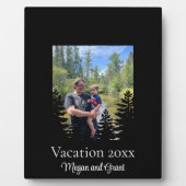 Minimalistische dennenboom silhouet personaliseren fotoplaat (Voorkant)