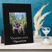 Minimalistische dennenboom silhouet personaliseren fotoplaat (Zijkant)