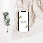 Minimalistische dennenboom tak winter bruiloft kaart