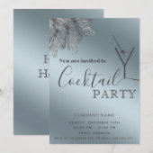 Minimalistische dennentak cocktailparty Kerstmis Kaart (Voorkant / Achterkant)