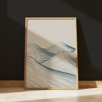 Minimalistische Desert Line Art Landschapstekening