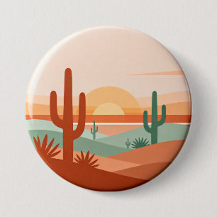 Minimalistische Desert Sunset-speld Ronde Button 7,6 Cm