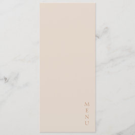 Minimalistische Desert Zand Koperen Script Trouw Menu
