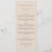 Minimalistische Desert Zand Koperen Script Trouw Menu (Achterkant)