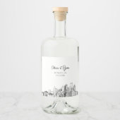 Minimalistische Detroit bruiloft Custom Likeurfles Etiket (Voorkant)