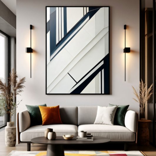 Minimalistische diagonale geometrie poster