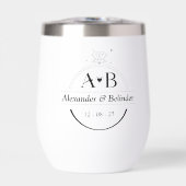 Minimalistische Diamanten ring monogram sjabloon (Voorkant)