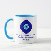 Minimalistische Diamond Blue Evil Eye Positieve Vi Mok (Links)