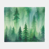 Minimalistische Diep Bosgroene Fleece Deken (Voorkant (Horizontaal))