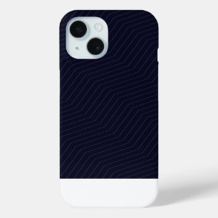 Minimalistische Diepblauwe Zig Zag Geometrische Mo iPhone 15 Case