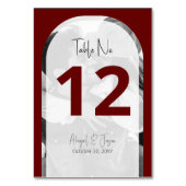 Minimalistische diepe bordeaux gebogen foto bruilo kaart (Achterkant)