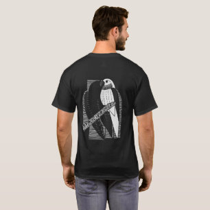 Minimalistische Dierekunst Abstract met Parkiet op T-shirt