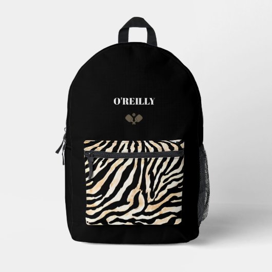 Minimalistische Dierenprint Modern Monogram Pickle Bedrukte Rugzak (Voorkant)