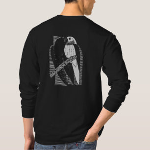 Minimalistische Dierkunst Abstracte Parkiet Rug T-shirt