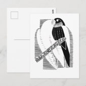 Minimalistische dierkunst abstracte parkiet voorka briefkaart (Voorkant / Achterkant)