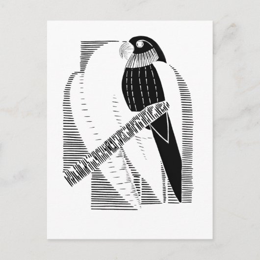 Minimalistische dierkunst abstracte parkiet voorka briefkaart (Voorkant)