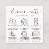 Minimalistische Dinner Brood Rolls verzorgingsinst Vierkante Visitekaartje (Voorkant)