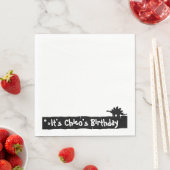 Minimalistische Dino Verjaardag: Stegosaurus Desig Servet (Insitu)