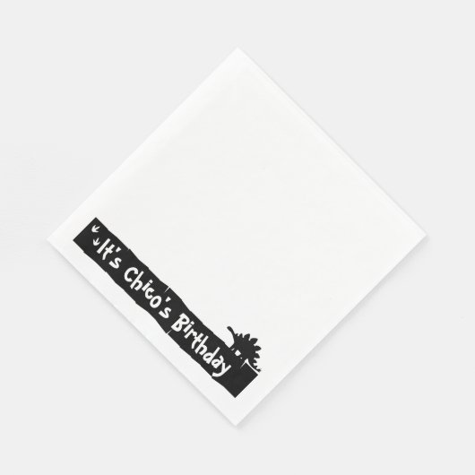 Minimalistische Dino Verjaardag: Stegosaurus Desig Servet (Hoek)