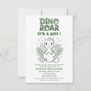 minimalistische Dinosaur Baby Shower-feest jongen  Kaart