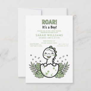 minimalistische Dinosaur Baby Shower-feest jongen  Kaart