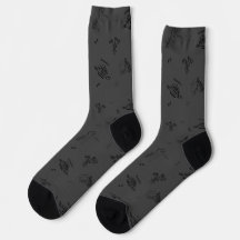 Minimalistische dinosaurus bemanningssokken voor v