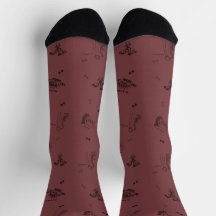 Minimalistische dinosaurus bemanningssokken voor v