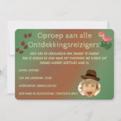Minimalistische Dinosaurus Uitnodiging – Verjaarda (Voorkant)