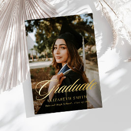 Minimalistische diploma-uitnodigingen met 4 foto's folie uitnodiging