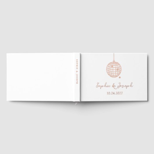 Minimalistische Disco Bal | Echt Gouden Folie Brui Gastenboek (Volledig)