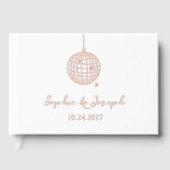 Minimalistische Disco Bal | Echt Gouden Folie Brui Gastenboek (Voorkant)