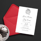 Minimalistische disco bal gedrukt voor digitale br kaart