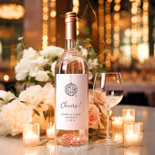 Minimalistische Disco Ball | Zwart-wit bruiloft Wijn Etiket