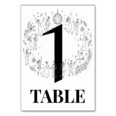 Minimalistische Disco Party Trouwtafel Nummers Kaart (Achterkant)