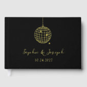 Minimalistische discobal | Echte gouden folie brui Gastenboek (Voorkant)