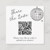 Minimalistische discobal | QR Code Deel de Liefde Informatiekaartje (Voorkant)