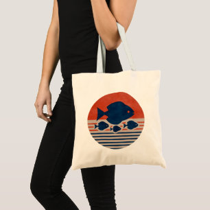 Minimalistische Discus & Tetras Mid-Century Art Ka Tote Bag