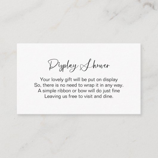 Minimalistische Display Douche Behuizing Kaart (Voorkant)