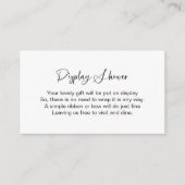 Minimalistische Display Douche Enclosure Card Informatiekaartje (Voorkant)