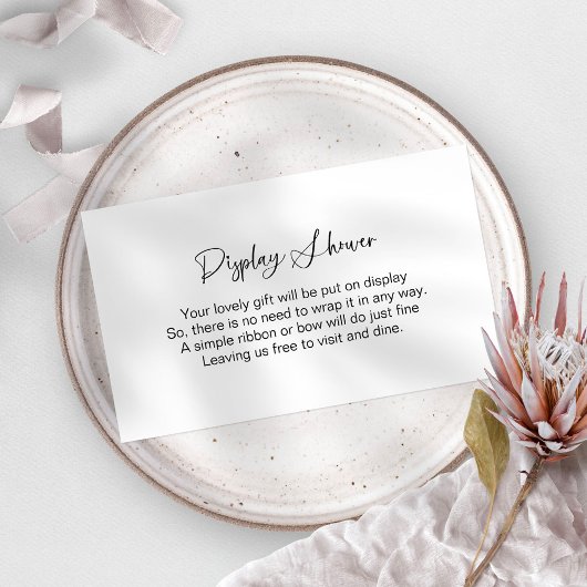 Minimalistische Display Douche Enclosure Card Informatiekaartje