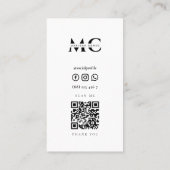 Minimalistische DJ Dance Instructor Choreograaf Qr Visitekaartje (Achterkant)