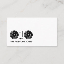 Minimalistische DJ-draaitafel Logo QR-code Modern Visitekaartje