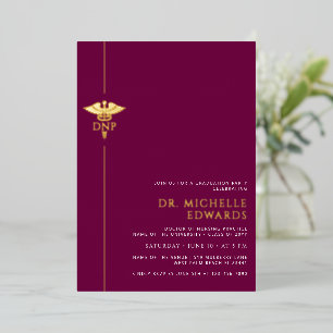 Minimalistische DNP Doctor of Nursing Practice Afg Folie Uitnodiging